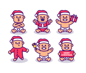 set of cute baby christmas
