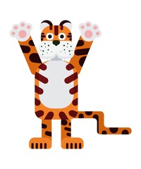 Fototapeta na wymiar Tiger animal mascot 2022 new year holidays. flat
