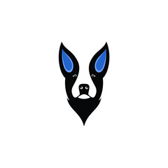 dog head silhouette logo design