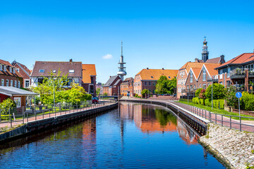 Kanal Am Roten Siel, Emden, Niedersachsen, Deutschland 