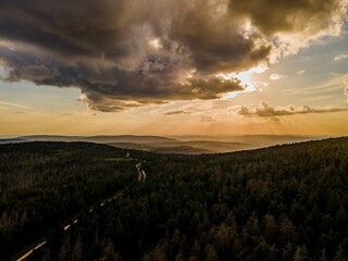 Obraz premium The Brocken, also called Blocksberg, is the highest mountain in the Harz and in all of Northern Germany with a height of 1141.2 meters