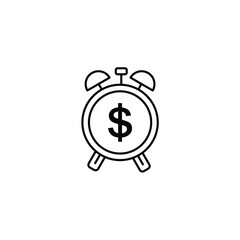 dollar with alarm clock business logo design