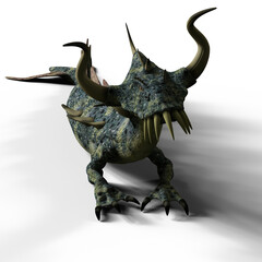 Fototapeta premium 3d-illustration of an isolated giant fantasy creature dragon with horns