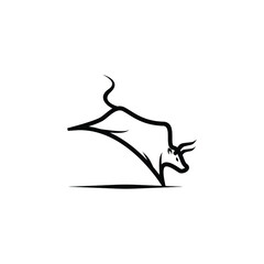 bucking bull cattle bison buffalo kick back  rodeo matador logo design