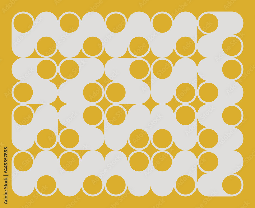 Poster generative design artwork of abstract vector generated shapes composition