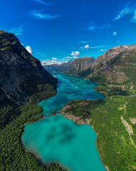 view from the mountain - Lovatnet Norway 