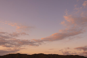 Vanilla Sky Sunset Clouds above California mountain hills