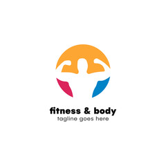 colorful circle shape fitness logo