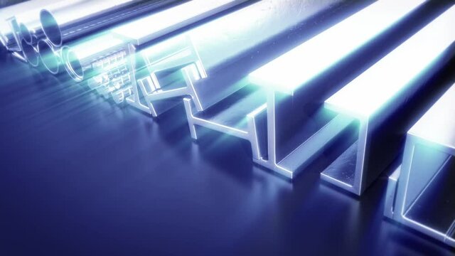shining various metal profile scrolling background, looping