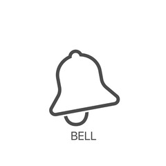 Bell simple vector icon. Bell icon or logo in line style