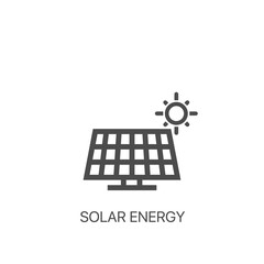 Solar energy simple vector icon. Renewable energy, solar panels station