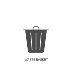 Waste basket vector icon. Trash bin hand drawn doodle icon
