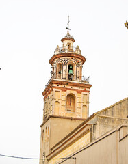 tower of the Iglesia de la O in Sanlucar de Barrameda, Cadiz, Andalusia, Spain