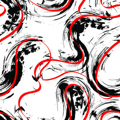 Seamless abstractpattern with lines and grunge spots