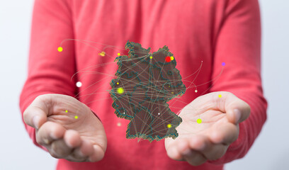 Hologram Of Germany. Map of Germany