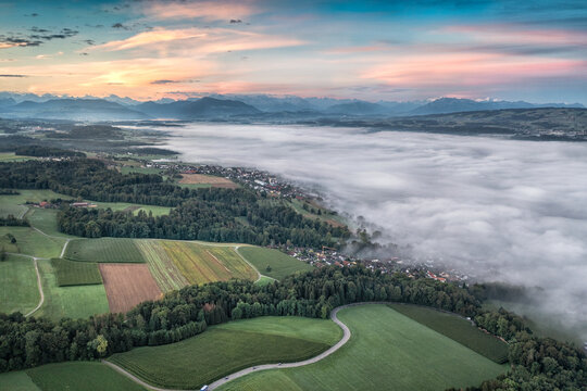  droen view of beautiful morning  