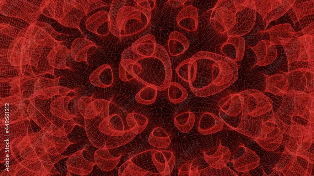 Poster rotating 3d model of the coronavirus wireframe on a black background. the concept of the covid-19 pa