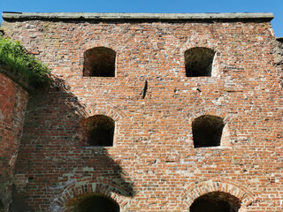 Panzerlaks bastion with loopholes, built in the 16th century, in the city of Vyborg on a clear...