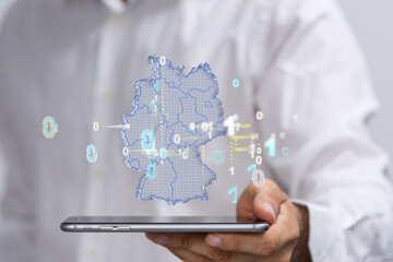 Abstract of germany map network, internet and global connection concept