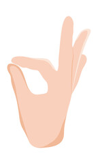 Hand with ok gesture
