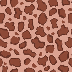 Seamless pattern with African animal print. Mammalian fur. Abstract camouflage. Background for printing. Vector illustration.