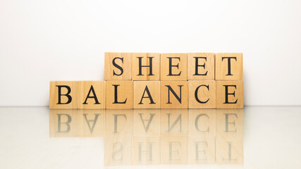 The name Balance sheet was created from wooden letter cubes.