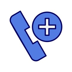 Medical Helpline Line Filled Blue Vector Icon Design