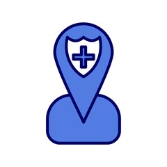 Fototapeta premium Location Line Filled Blue Vector Icon Design