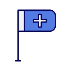 Flag Line Filled Blue Vector Icon Design