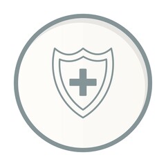 Medical Shield Circle Grey Vector Icon Design