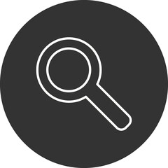 Magnifier Line Circle Inverted Vector Icon Design
