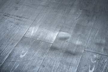 Damaged Wooden Floor. Laminate Scratch - obrazy, fototapety, plakaty