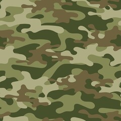 Fototapeta premium Camouflage texture seamless pattern with grid green. Abstract modern endless military bacnground for fabric and fashion textile print. Vector illustration.