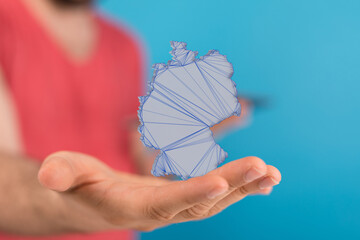 Abstract of germany map network, internet and global connection concept