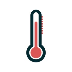 Thermometer Glyph Two Colour Vector Icon Design