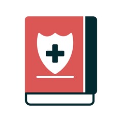 Medical Book Glyph Two Colour Vector Icon Design
