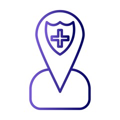 Obraz premium Location Line Gradient Vector Icon Design