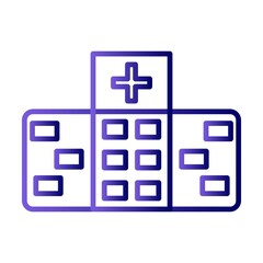 Obraz premium Hospital Building Line Gradient Vector Icon Design