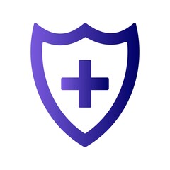 Medical Shield Glyph Gradient Vector Icon Design