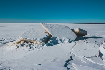 snow on a beach