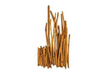 Cinnamon sticks isolated on white background and clipping path.