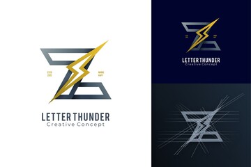 logo Letter Z with thunder modern gradient