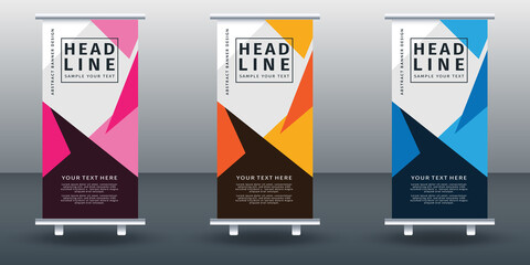 Roll up banner set design template design. Modern Design. Geometric Banner Vector illustration