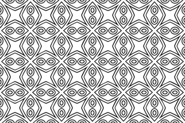 Ethnic pattern, geometric background. Oriental, Asian, Indian handmade style, minimalistic unique ornament. Black white template for creativity, coloring, design.