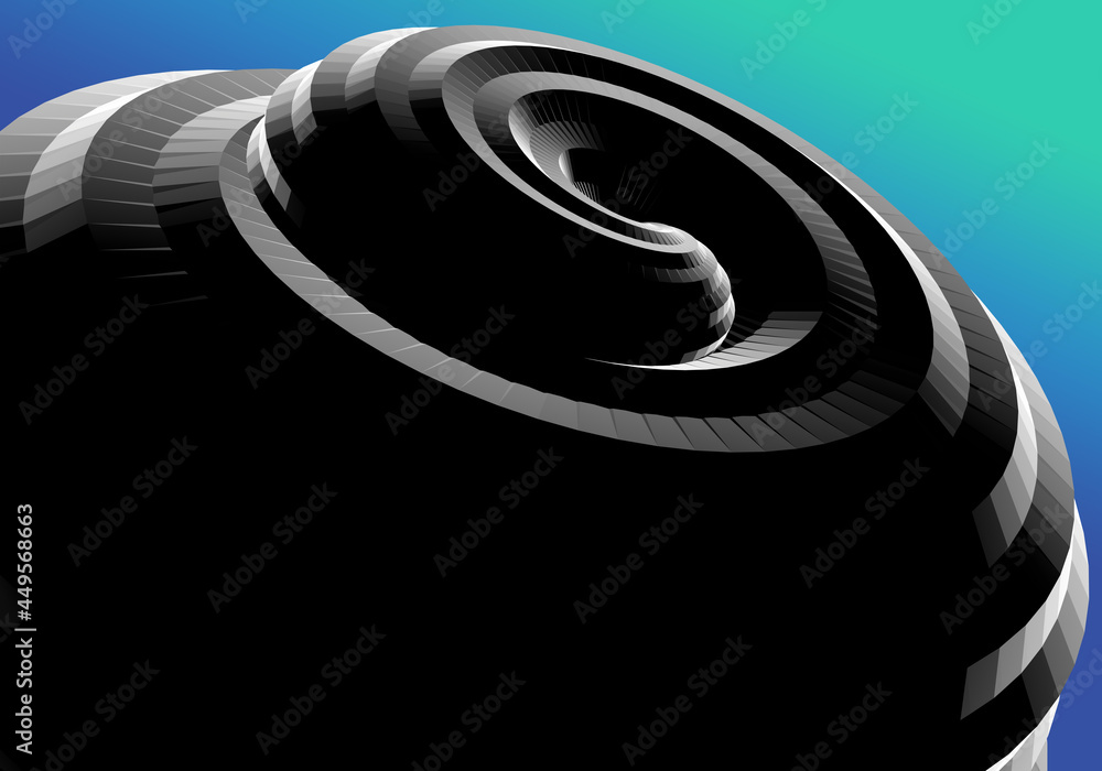 Poster abstract background. black spiral close up. spiral background 3d. visualization of the pattern. spir
