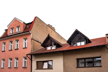 Houses of old Europe, on a white background