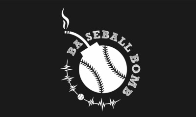 BaseBombBall, BaseBall design vector Template