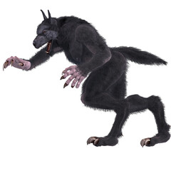 Naklejka premium 3d-illustration of an isolated giant fantasy werewolf creature