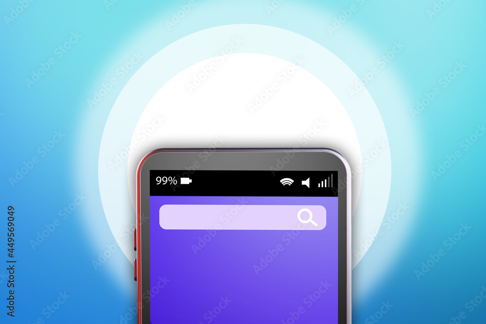 Aufkleber smartphone mockup with place to search. place to look for something on phone. application interface 