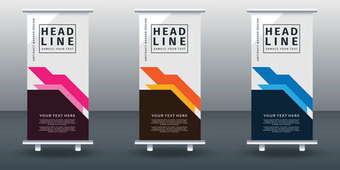 Roll up banner set design template design. Modern Design. Geometric Banner Vector illustration